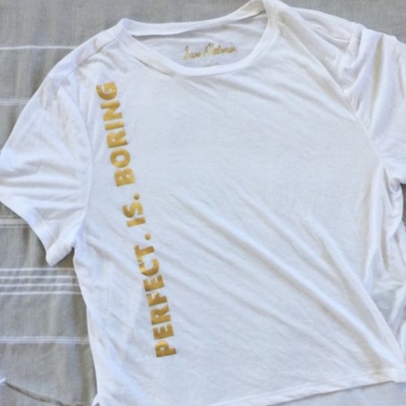 Sam Edelman “PERFECT IS BORING” T-shirt - Picture 2 of 6